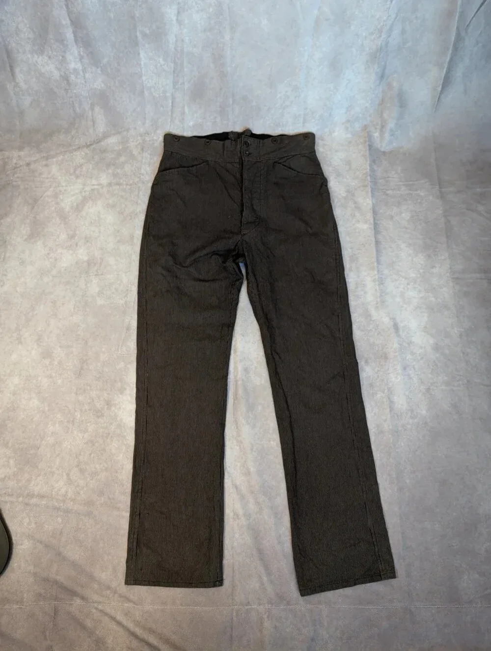 High Waist Striped Cinch Back Trousers